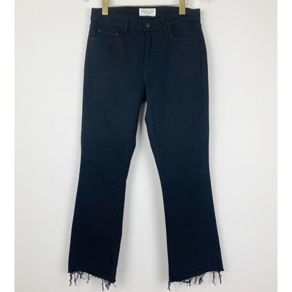 Derek Lam Denim Gia‎ Mid Rise Cropped Flare 28 Black Fray - Picture 3 of 8